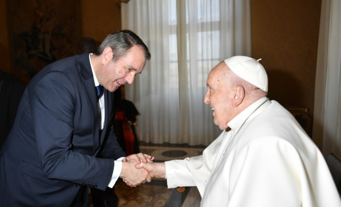 Rencontre de François Moog avec le pape François